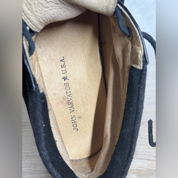 John Varvatos Men’s 7.5 Black Suede/Canvas Chukka Sneakers Shoes - Picture 8 of 10